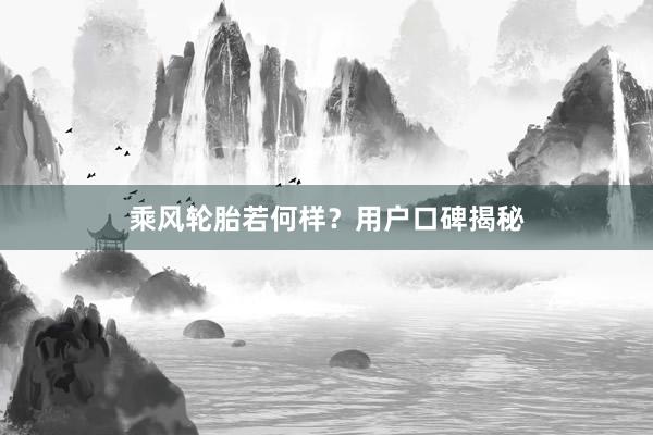 乘风轮胎若何样？用户口碑揭秘